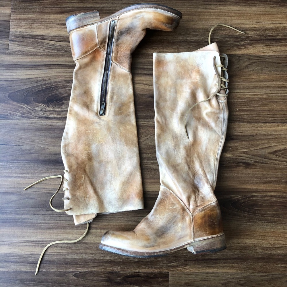 Bes Stu Manchester Boots Rustic Tan White